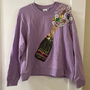 Queen of Sparkles Mardi Gras champagne sweatshirt